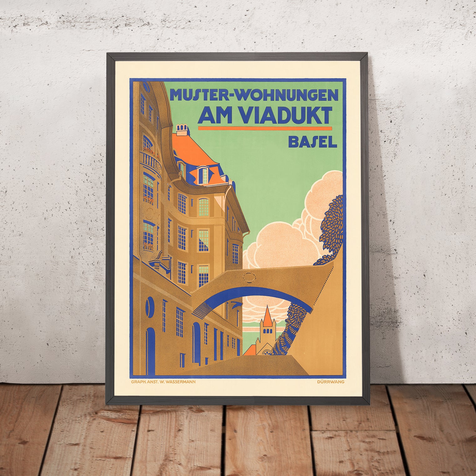 Basel Travel Poster: Muster-Wohnungen Am Viadukt Basel by Rudolf Dürrw ...