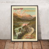 Haute Engadine, Switzerland Travel Poster: Chemins de fer de l’Est by Frederic Hugo d’Alési, 1910