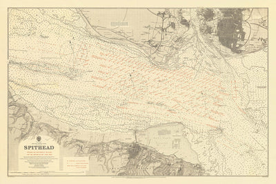 Old Spithead Nautical Chart by Malby & Sons, 1902: Solent, Portsmouth & Isle of Wight