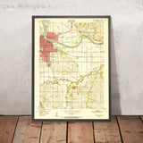 Old Map of Lawrence, Kansas by USGS, 1950 – Kansas River & University of Kansas