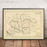 Old Manuscript Map of Hungary & Transylvania by Bowen, 1810: Budapest, Debrecen, Szeged, Cluj, Brașov
