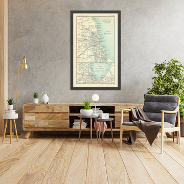 Old Map of Chicago by Bartholomew, 1909: Lake Michigan, Govt Pier, Hyde Pk, Jackson Pk, Evanston