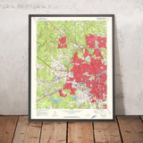 Old Map of Raleigh, North Carolina by USGS, 1968 – NC State University, Lake Johnson & Pullen Park