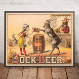 Vintage Bock Beer Poster, 1882