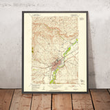 Old Map of Livingston, Montana by USGS, 1951 – Yellowstone River & Livingston Airport