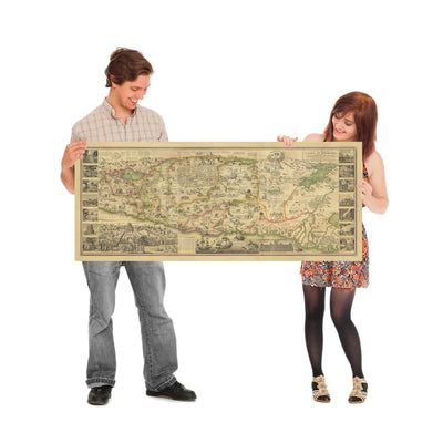 Very Large Map of the Holy Land and Jerusalem by Haines, 1828: American Made, Exodus, Sinai, Solomon’s Temple, Bethlehem