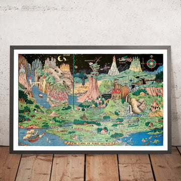 The Land of Make Believe by Hess, 1930: Pictorial fairy-tale world, Colour lithograph, Bird&
