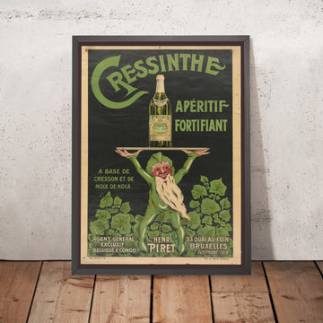 A framed image of Cressinthe Vintage Aperitif Poster by Mac Géo, 1912