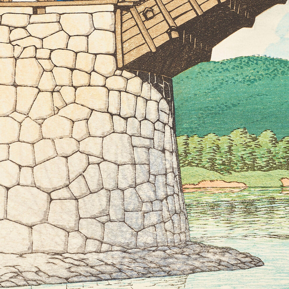 The Kintai Bridge in Suo Province by Hasui Kawase 1935