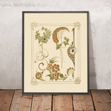 Abstract Design with Flowers and Arabesques by Alphonse Mucha, 1900