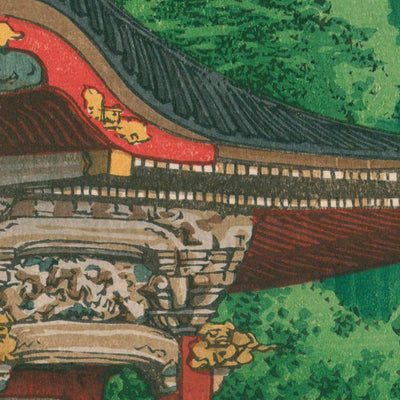 Big Red Temple by Hasui Kawase, 1935