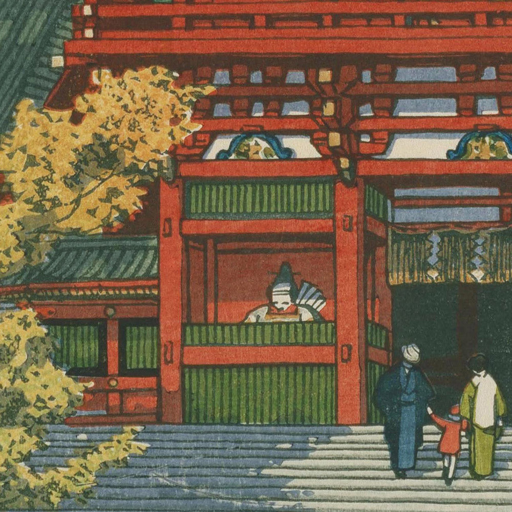 Tsuruoka Hachimangu Shrine in Kamakura by Hasui Kawase, 1935