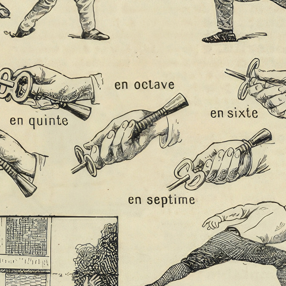 Vintage Fencing (Épée) Poster by Adolphe Millot, 1890