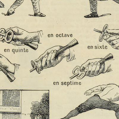 Vintage Fencing (Épée) Poster by Adolphe Millot, 1890