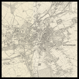 Mapa antiguo personalizado de Rotherham 