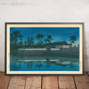 Une image encadrée de Sakurada Gate par Hasui Kawase, 1935