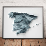 Spain Topographic 3D Relief Map