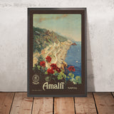 Cartel de viaje de Amalfi: Amalfi – Nápoles de Mario Borgoni 