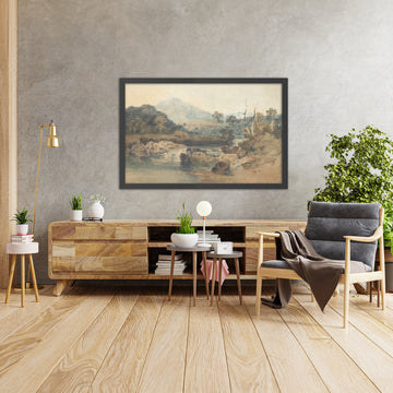 A framed image of Snowdon from Beddgelert by Turner, 1798