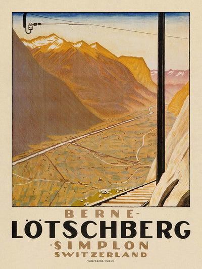 Switzerland Travel Poster: Berne – Lötschberg – Simplon by Emil Cardinaux, 1921