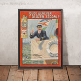 ‘t Glazen Stoopje Vintage Genever Poster, 1910
