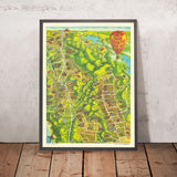 Mapa del Viejo País del Vino de Napa y Sonoma por Morales, 1981: Santa Rosa, Lago Berryessa, Río Ruso 