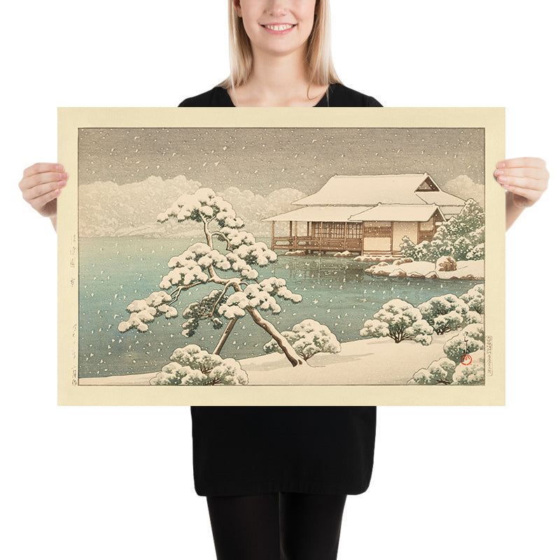 Neve al Parco Kiyosumi di Hasui Kawase 1935 