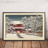 Zojoji-Tempel im Schnee, Tokio von Hasui Kawase 1929 