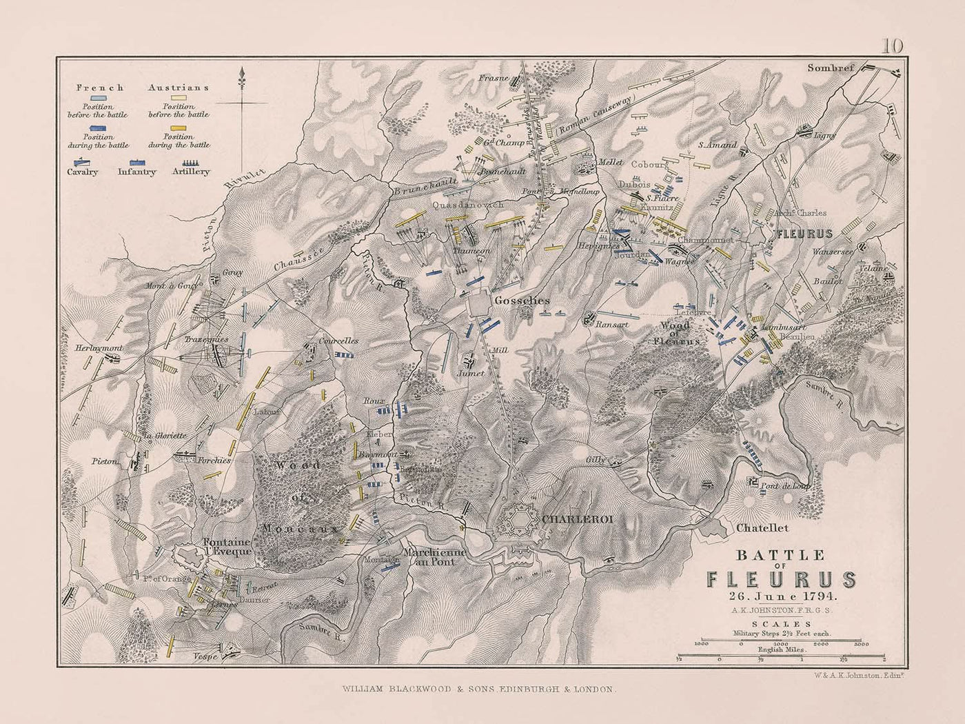 Batalla de Fleurus, 26 de junio de 1794 por AK Johnston, 1794