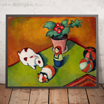 A framed image of Little Walter’s Toys by August Macke, 1912