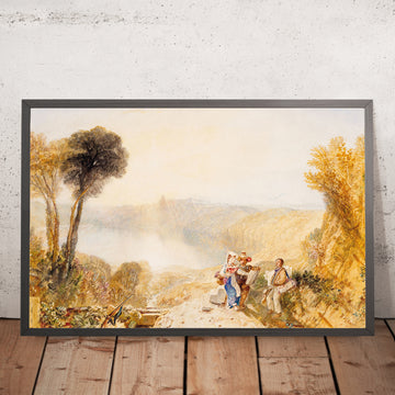 Une image encadrée du lac Albano, Italie, par Turner, 1794