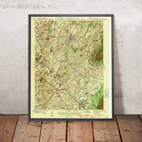 Old Map of Shenandoah Valley, Virginia by USGS, 1943 – Harrisonburg & Massanutten Mountain