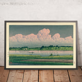 Wolken über einem Boot auf dem Fluss von Hasui Kawase, 1935 