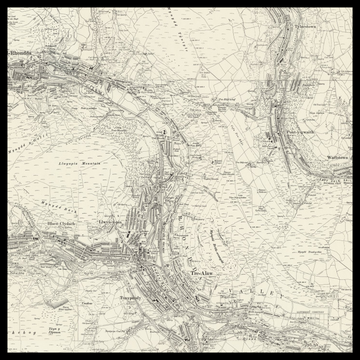 Eine alte Ordnance-Survey-Karte von Rhondda