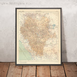 Old Map of Durango, Mexico, 1922: Durango City, Gómez Palacio, Lerdo, Sierra Madre Occidental, railroads