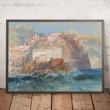 Gênes, vue de la mer, regardant vers l'église de Santa Maria Assunta à Carignano par Turner, 1802 