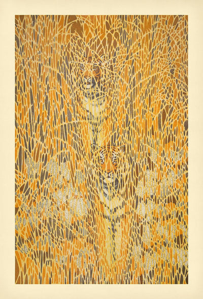 Camouflaged Tigers by Toshi Yoshida, 1985