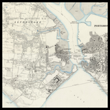 Carte ancienne personnalisée de Gosport 