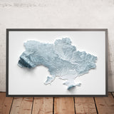 Topografische 3D-Reliefkarte der Ukraine 