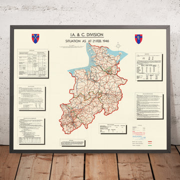 Alte Karte der Nachkriegsbesetzung und Entnazifizierung in Deutschland, 1946 