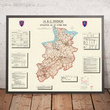 Old Map of Postwar Occupation and Denazification in Germany, 1946