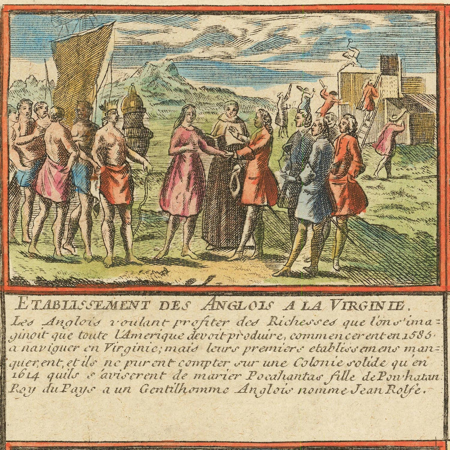 Grande Mappa Antica Francese delle Americhe di Bailleul, 1752: Esplorazione Illustrata e Colonialismo, Pretese Francesi e Spagnole 