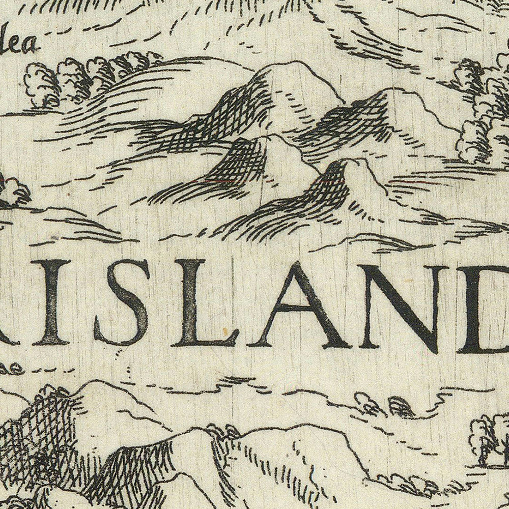 Mapa antiguo de Frisia de Bertelli, 1560: Andoforte, Alanto, criaturas marinas, montañas, tierras de cultivo