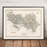 Old Map of County Galway by Samuel Lewis, 1844: Athenry, Ballinasloe, Clifden, Gort, Loughrea
