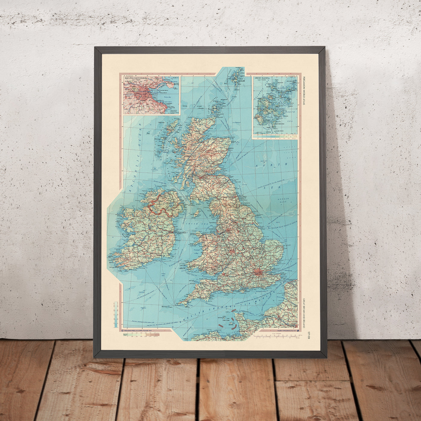 Old Map of Great Britain and Ireland, 1967: London, Glasgow, Edinburgh, Snowdonia National Park, River Thames