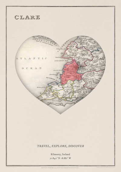 Heart Shaped Map: Personalised Old or Modern Map Gift