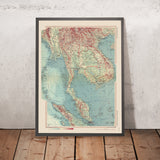 Ancienne carte de l'Asie du Sud-Est, 1967 : Malaisie, Thaïlande, Vietnam, Cambodge, etc. 