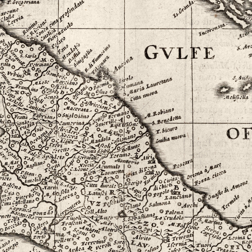 Old Monochrome Map of Italy, 1627 by John Speed - Corsica, Sardinia, Sicily, Venice, Rome, The Pope