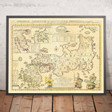 Mappa antica del Giappone di Engelbert Kaempfer, 1727: Edo, Kyoto, Osaka, Nagasaki, Nagoya 