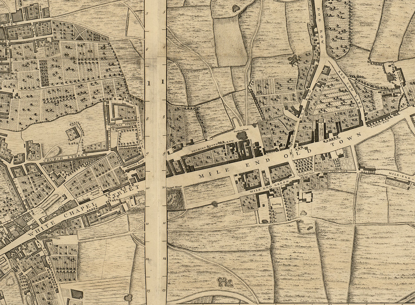 Complete Large Map of London in 1746 by John Rocque – The Unique Maps Co.